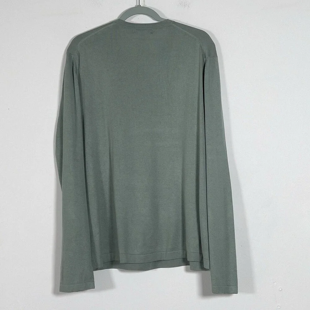 Banana Republic Silk Cashmere V-Neck Sweater‎ Mens Sz XL Green Lightweight